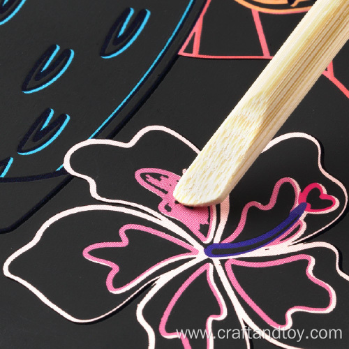 Kids DIY Rainbow Scratch Art Paper